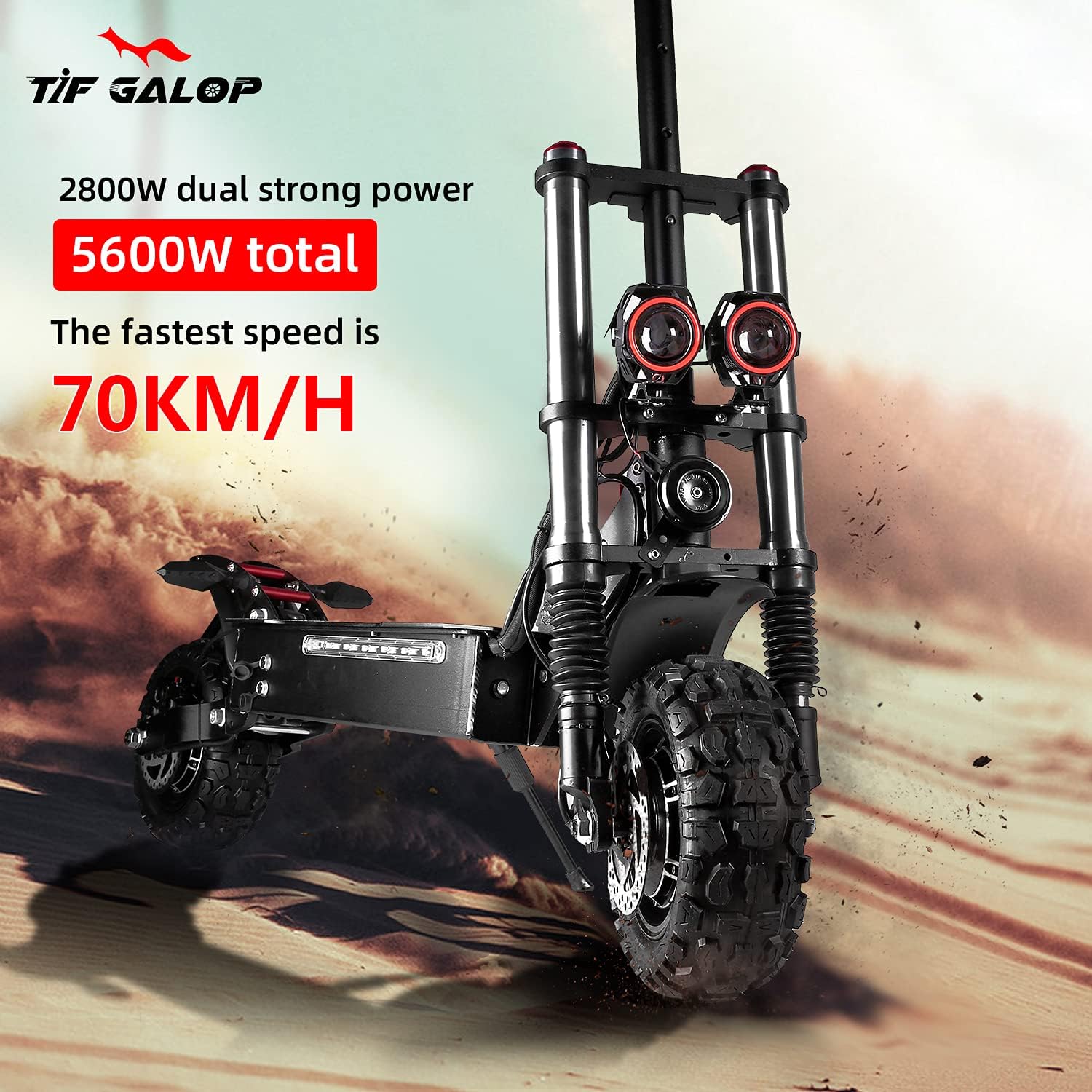 off-road electric scooter Tifgalop T88 Plus 5600W motor and 70km/h speed