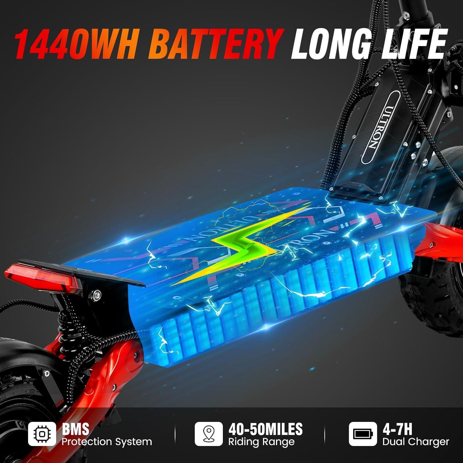 off-road electric scooter ultron c3 1440wh battery long life