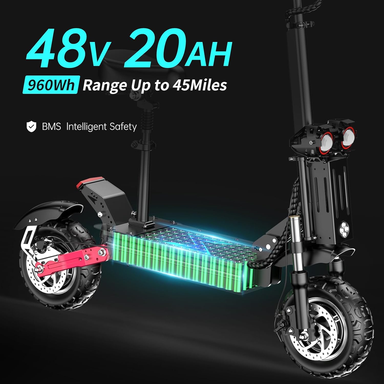 off-road electric scooter HLOIE FW106 48V 20Ah battery