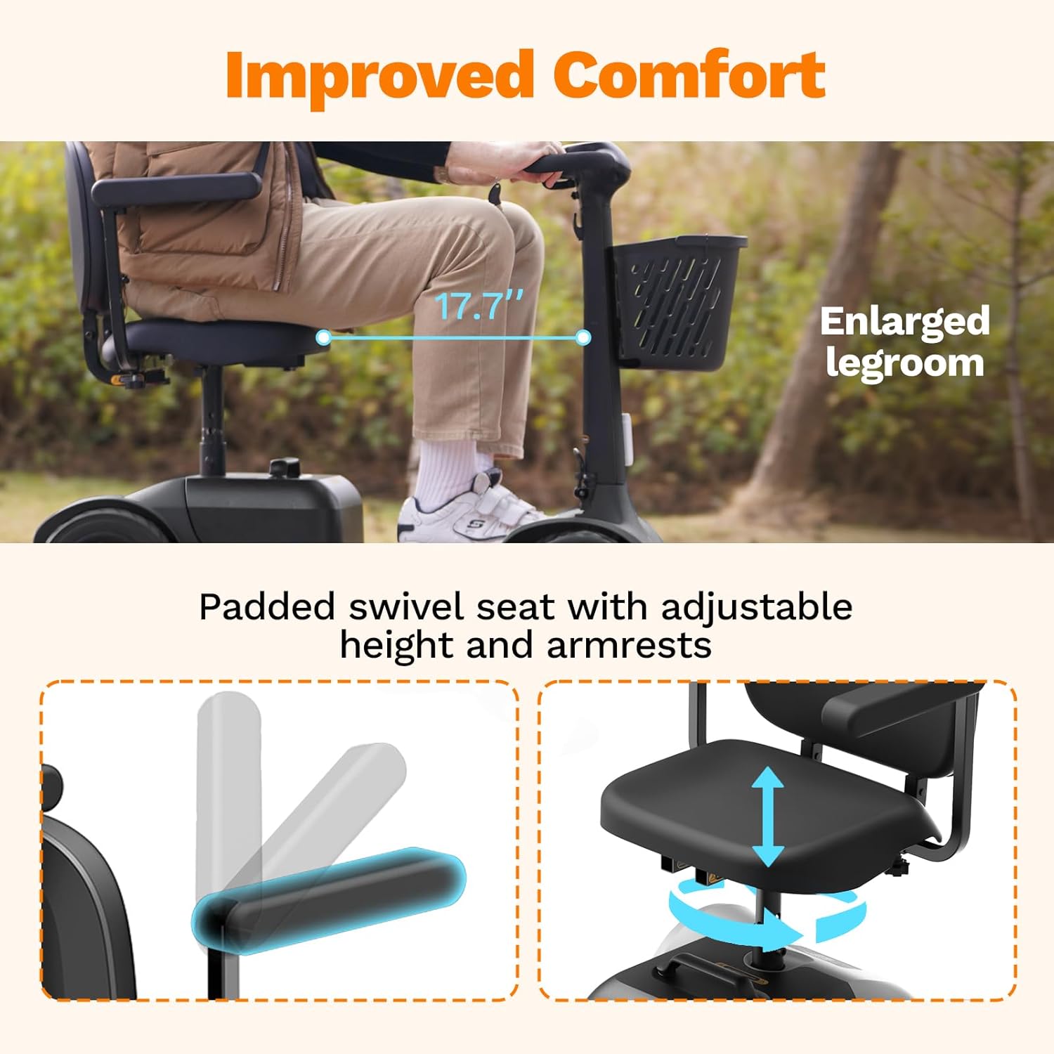 mobility scooter Glashow S1 improved comfort