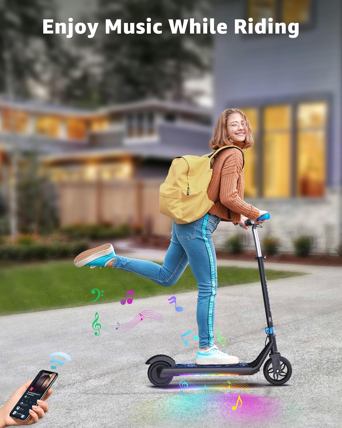 electric scooter for kids Gyroor H30 riding practices