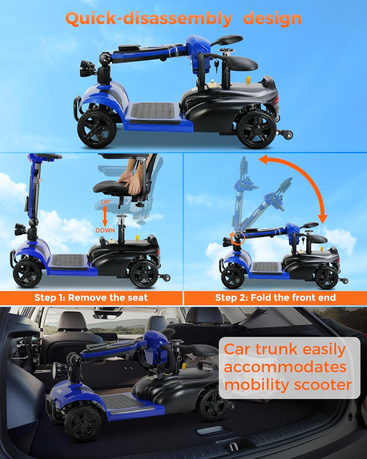 mobility scooter MOVEMAGIC quick foldable design