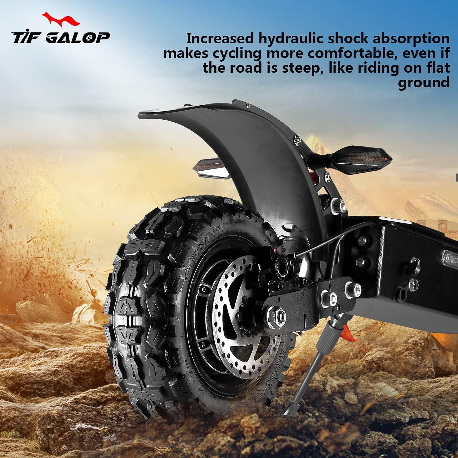 off-road electric scooter Tifgalop T88 Plus increased hydraulic shock absorption