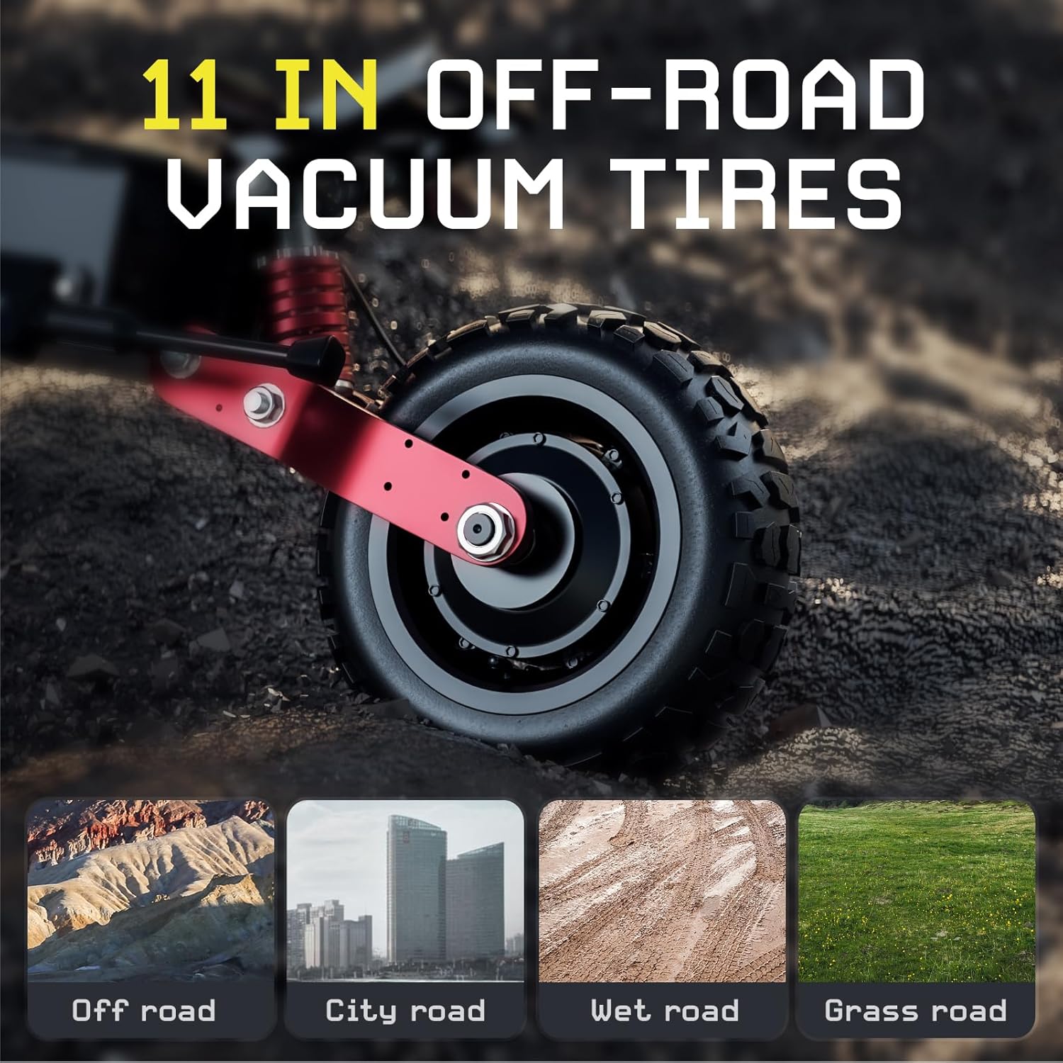 off-road electric scooter Cleytro CL8 11-inch offroad vacuum tires