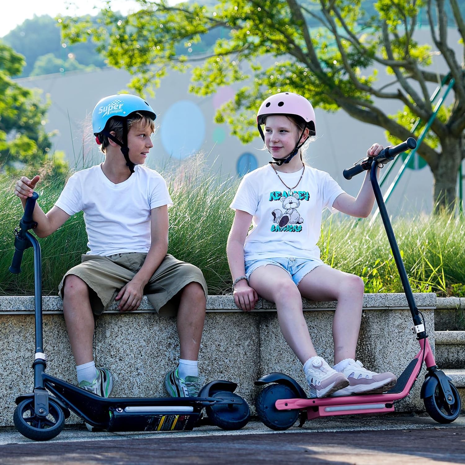 electric scooter for kids iScooter IK3 riding practices