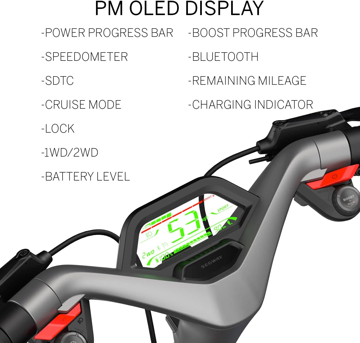 off-road electric scooter Segway Ninebot GT2P OLED Display