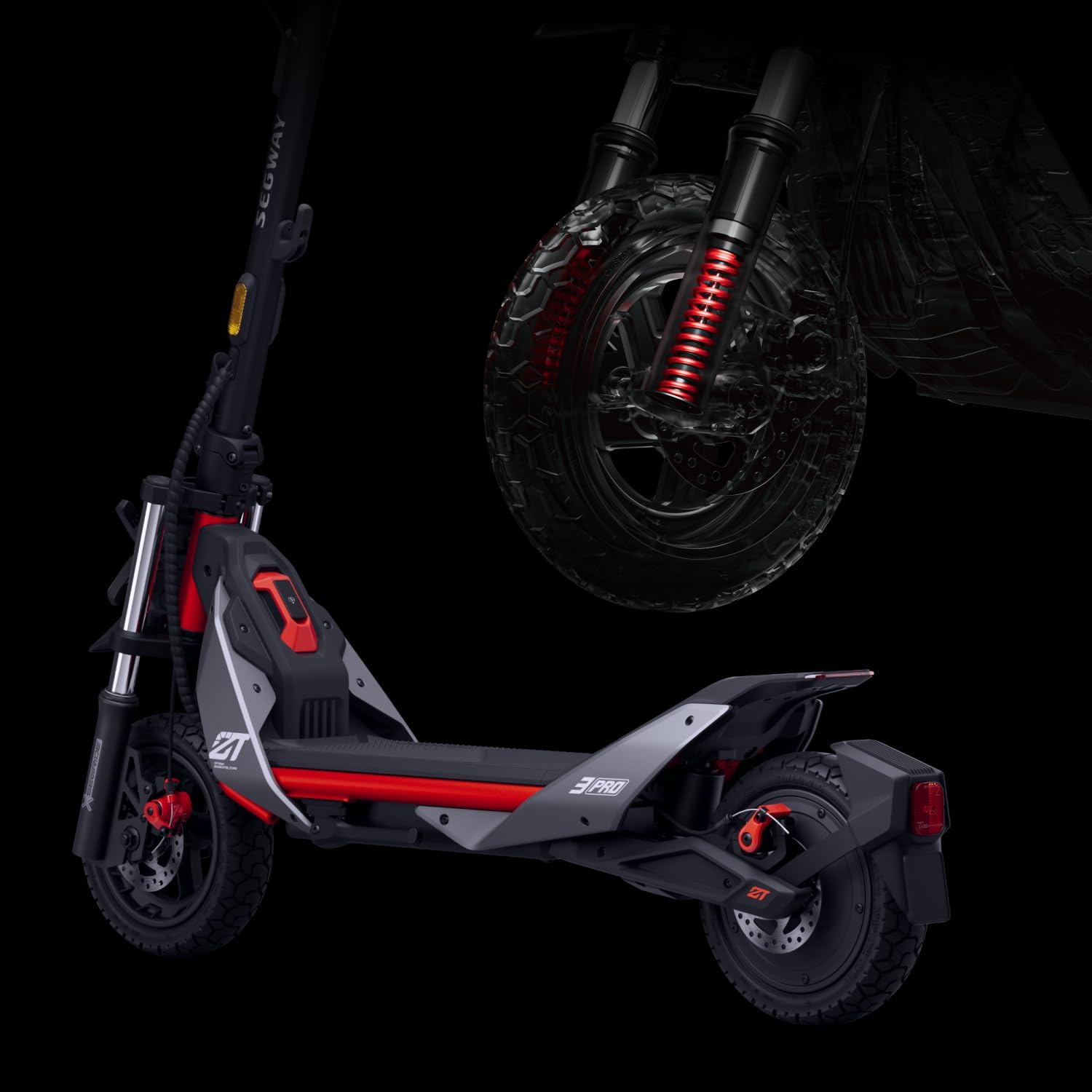 off-road electric scooter Segway Ninebot ZT3 Pro look from the side