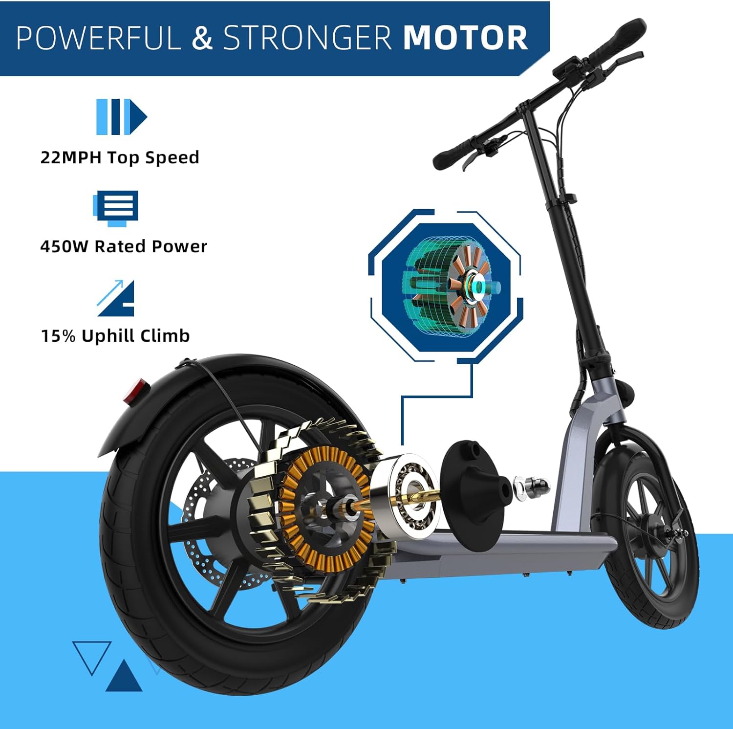 electric scooter with seat Hiboy ECOM 14 stronger motor