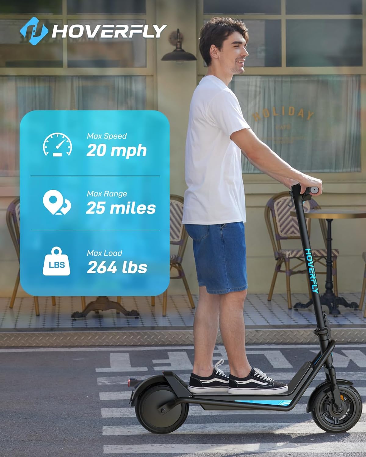 electric scooter Hoverfly X5 20 mph speed, 25 miles ride, 265lbs max load