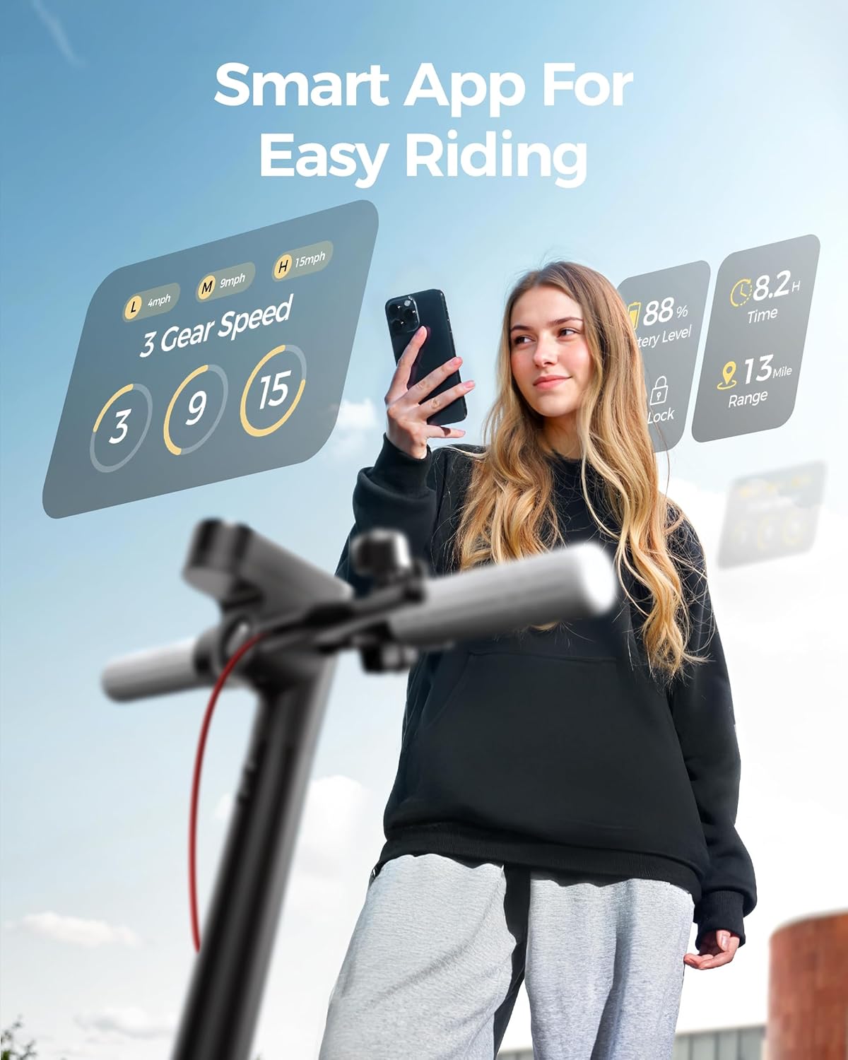 electric scooter Megawheels A1C smart app for easy riding