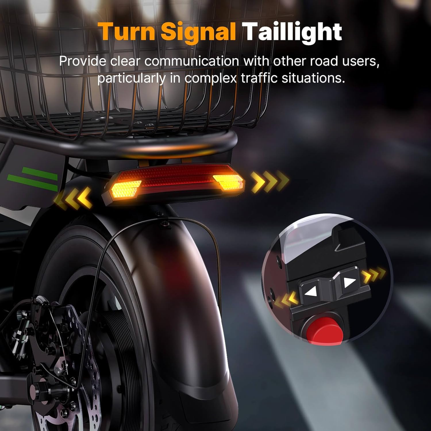 electric scooter with Seat isinwheel Hyper X turn signals taillight