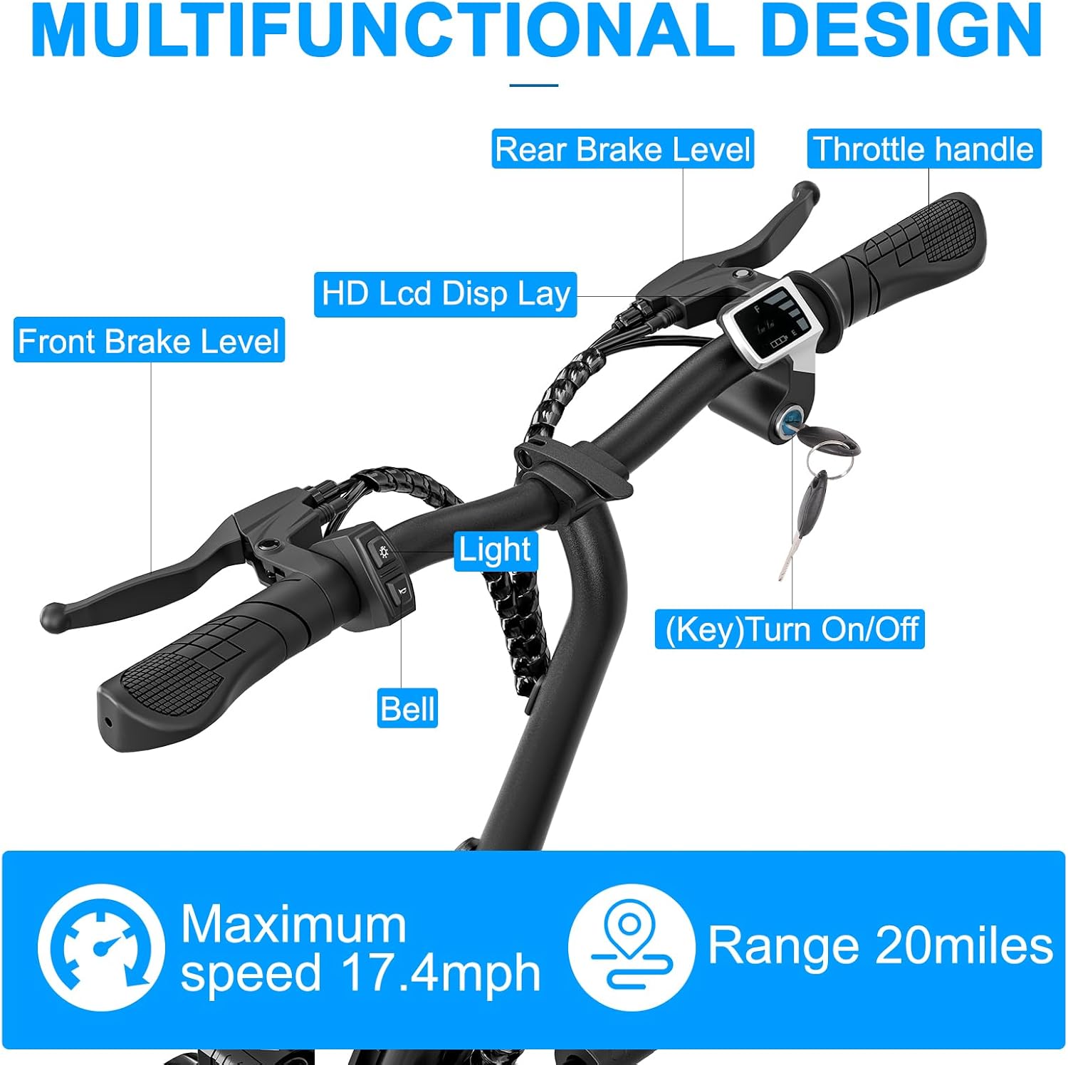 electric scooter with seat EILLEO US11 multifunctional design