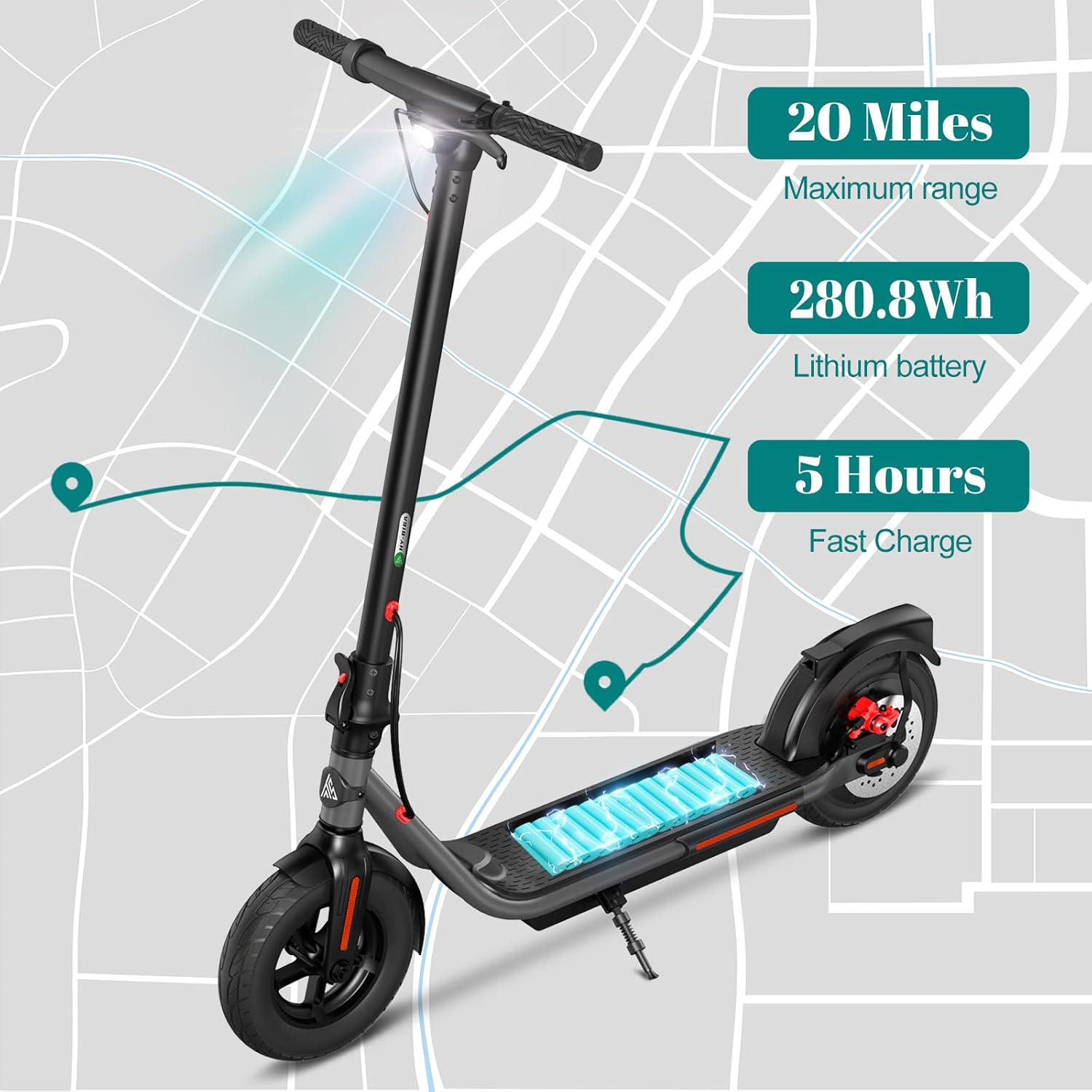 electric scooter TST B16 20 miles range, lithium battery 5 hours fast charge