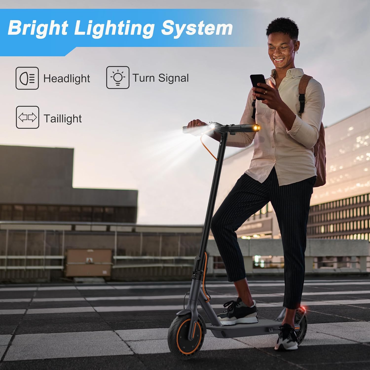 electric scooter VOLPAM SP05 bright lighting system