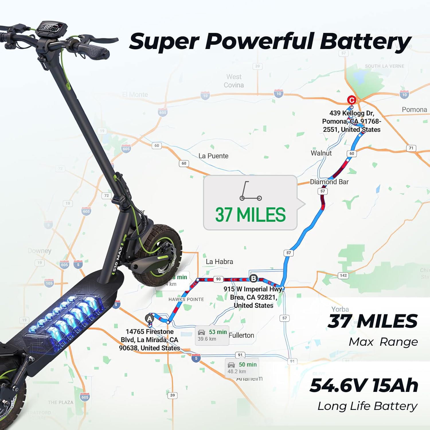 off-road electric scooter isinwheel S10 MAX powerful battery