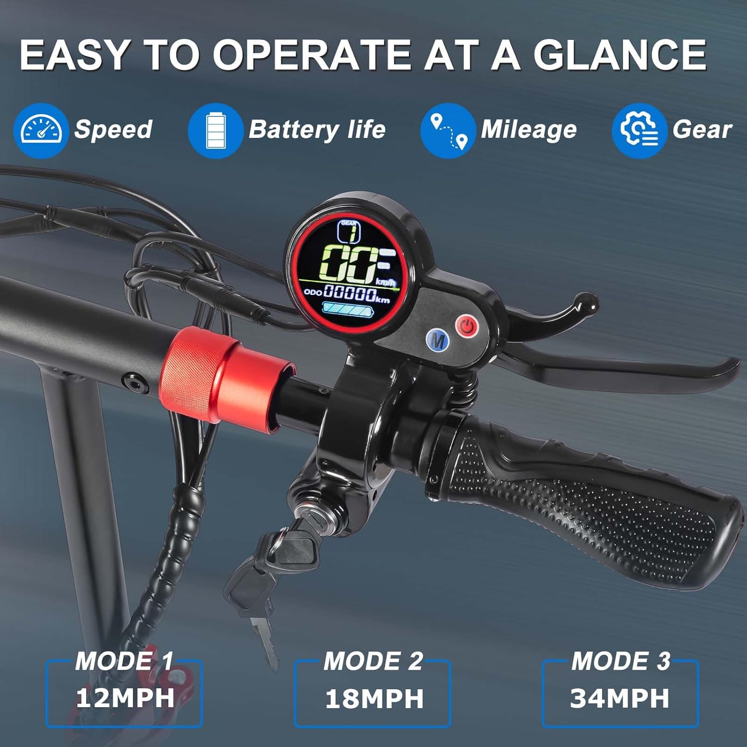 off-road electric scooter Tigoten J11 easy to operate at a glance