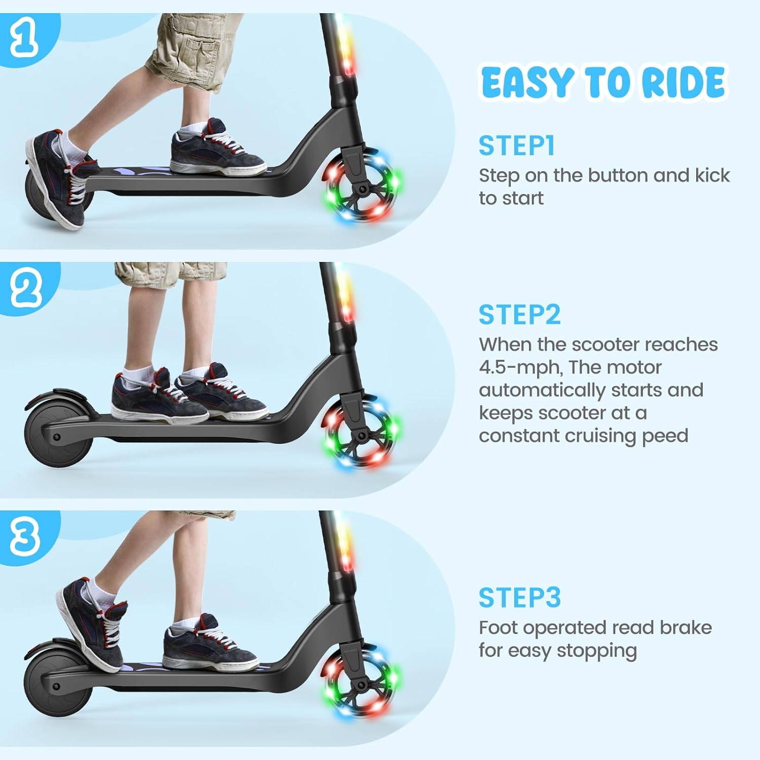 electric scooter for kids sisigad 531 easy to ride