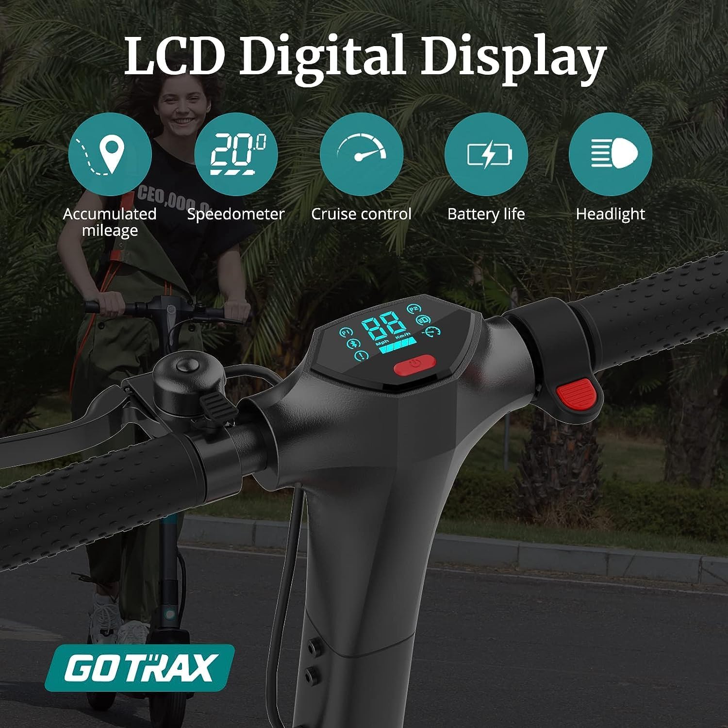electric scooter Gotrax XR ELITE MAX LCD Digital Display
