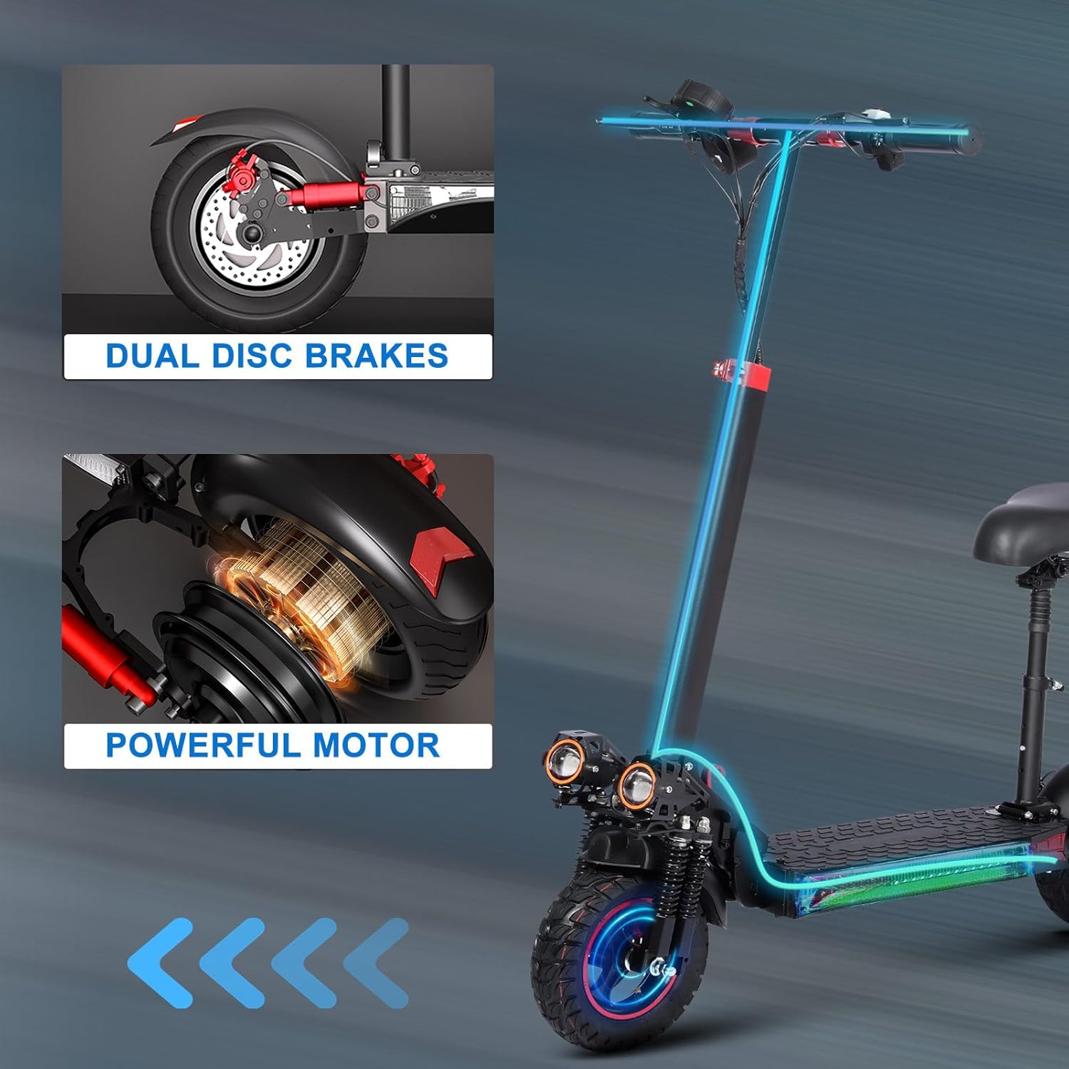 off-road electric scooter Tigoten J11 dual disk brakes and powerful motor