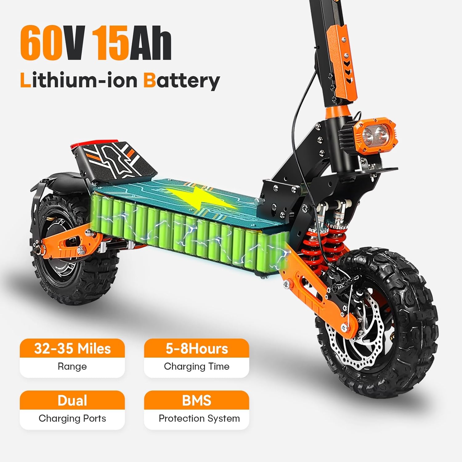 off-road electric scooter ZSNAKE ES35 60V 15Ah battery