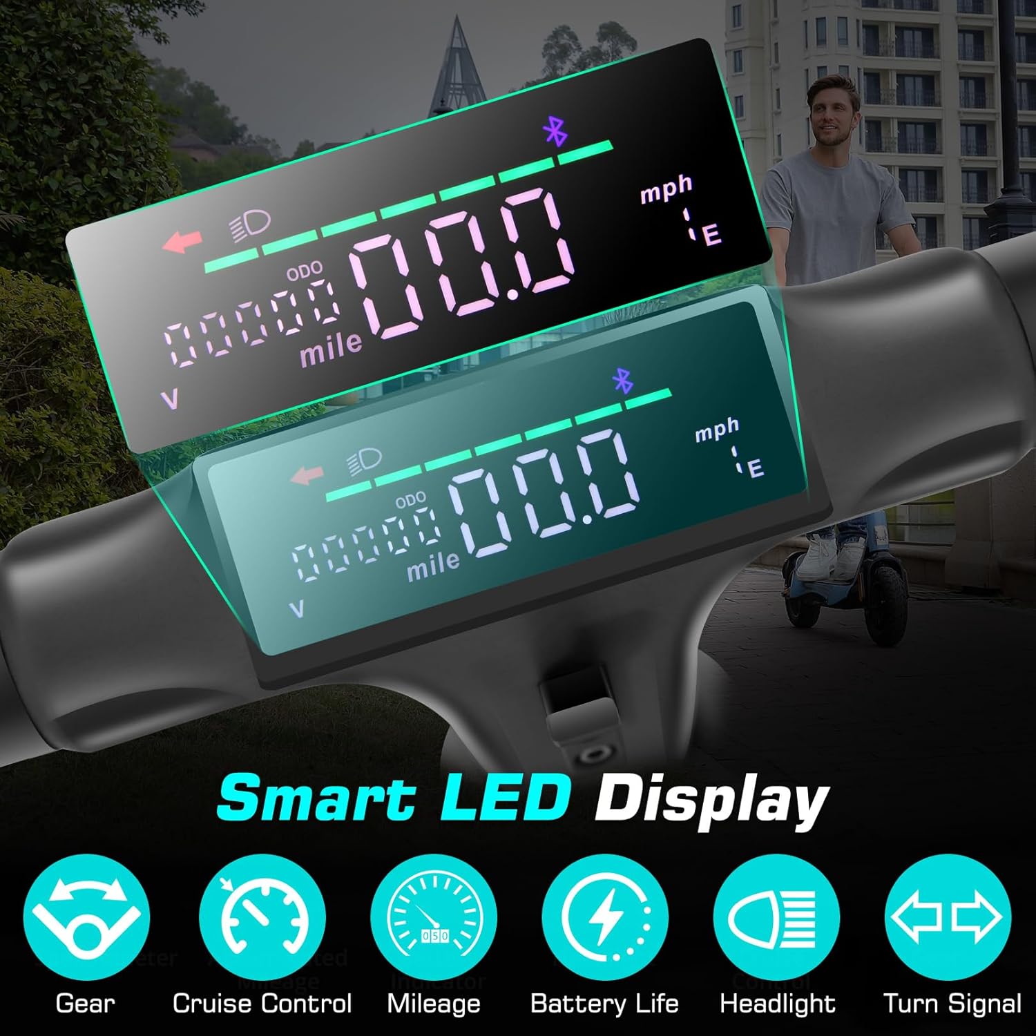 off-road electric scooter Caroma C1 smart LED Display