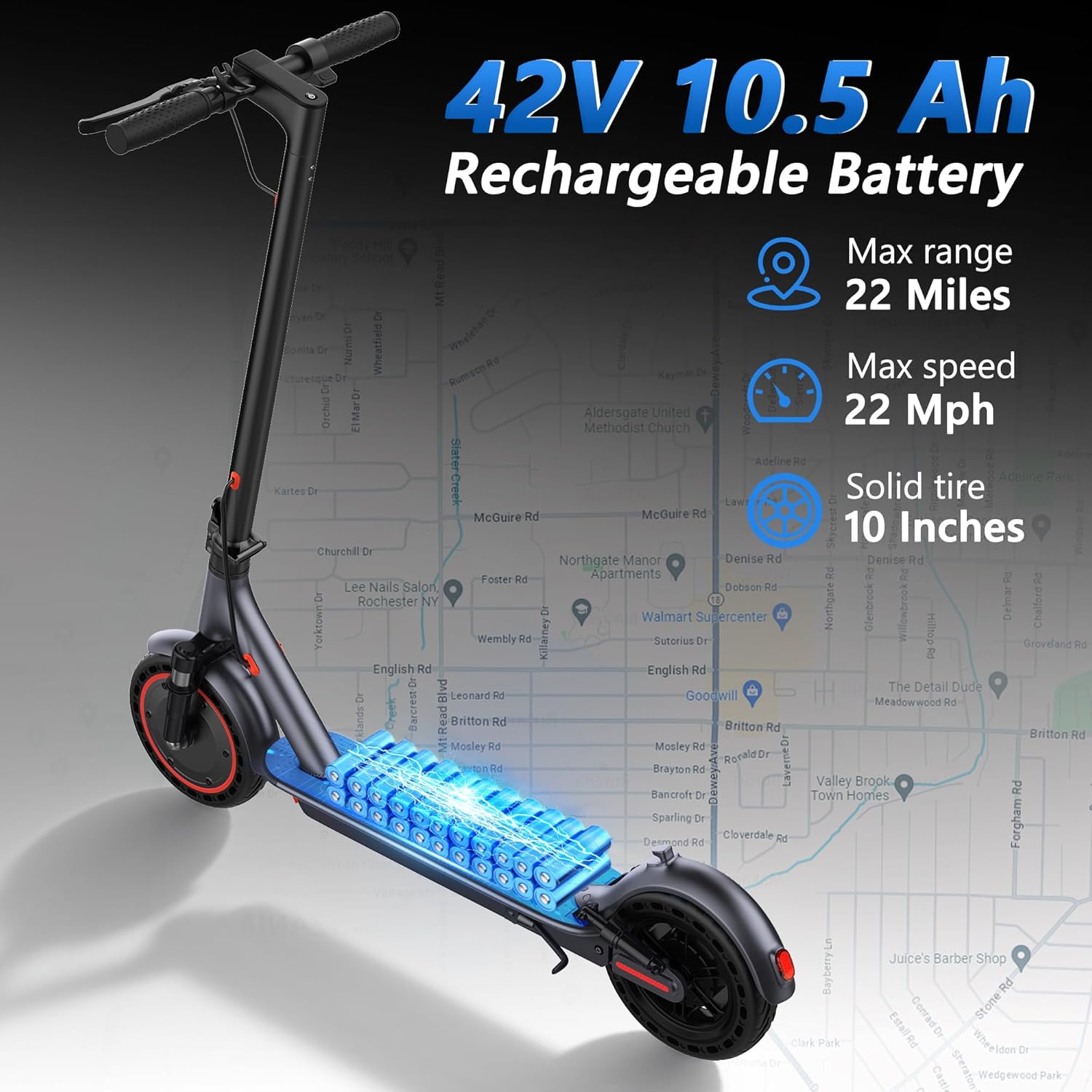 electric scooter MAXSHOT V1 SPRO 42V 10.5Ah Battery