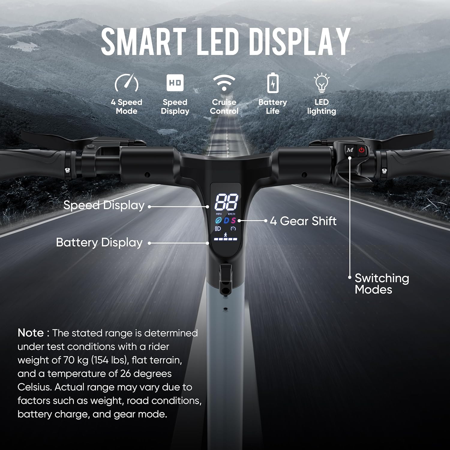 off-road electric scooter JGH X3 smart LED Display