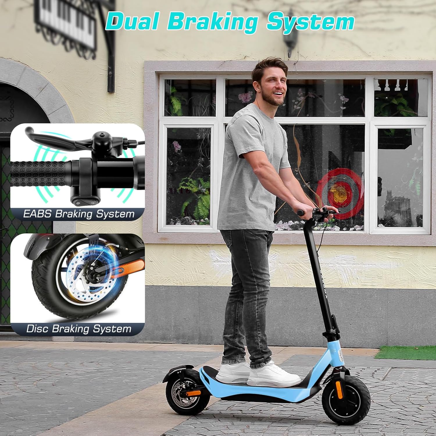 off-road electric scooter Caroma C1 dual braking system