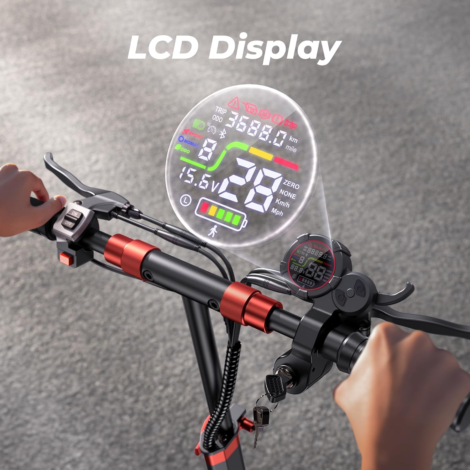 off-road electric scooter iScooter IX5S LCD Display