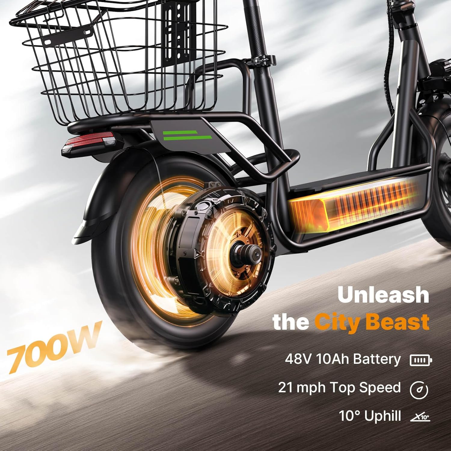 electric scooter with Seat isinwheel Hyper X 700W motor and core specs