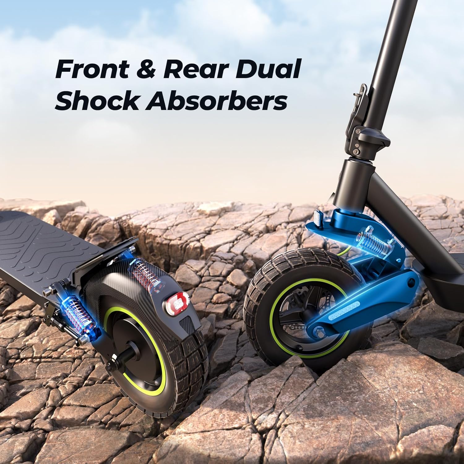 off-road electric scooter isinwheel S10 MAX front&rear dual shock absorbers