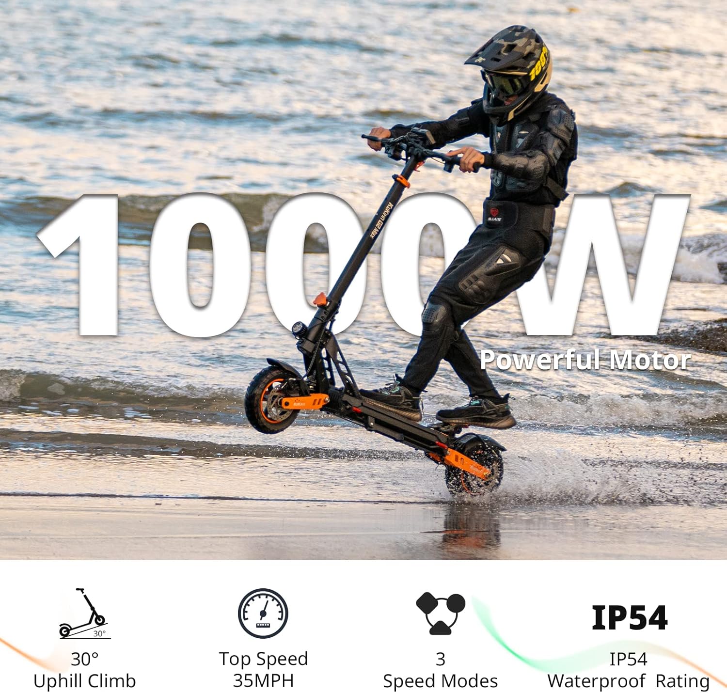 off-road electric scooter Kukirin G2 MAX 1000W motor and core specs