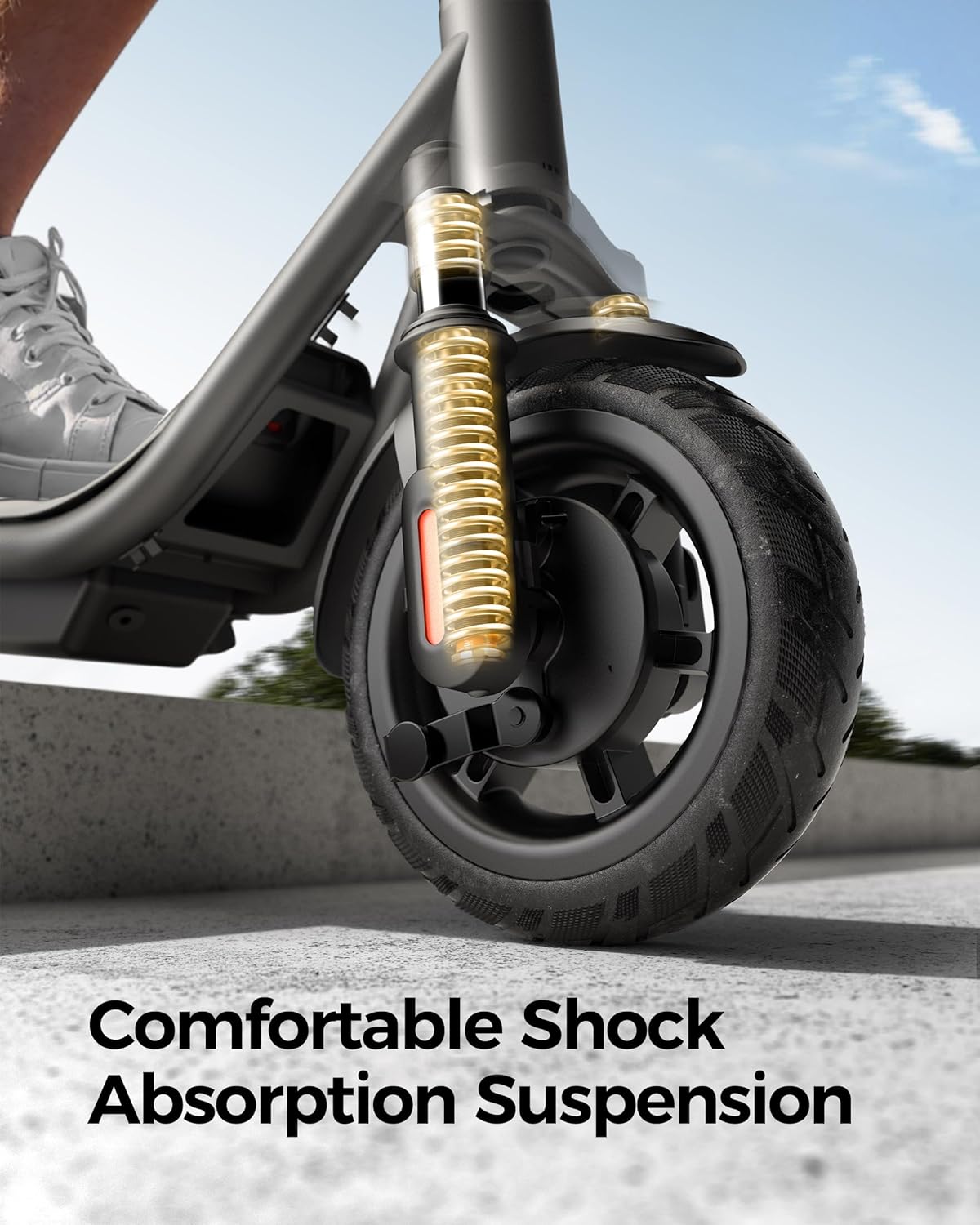electric scooter Megawheels A1C comfortable shock absorption suspension