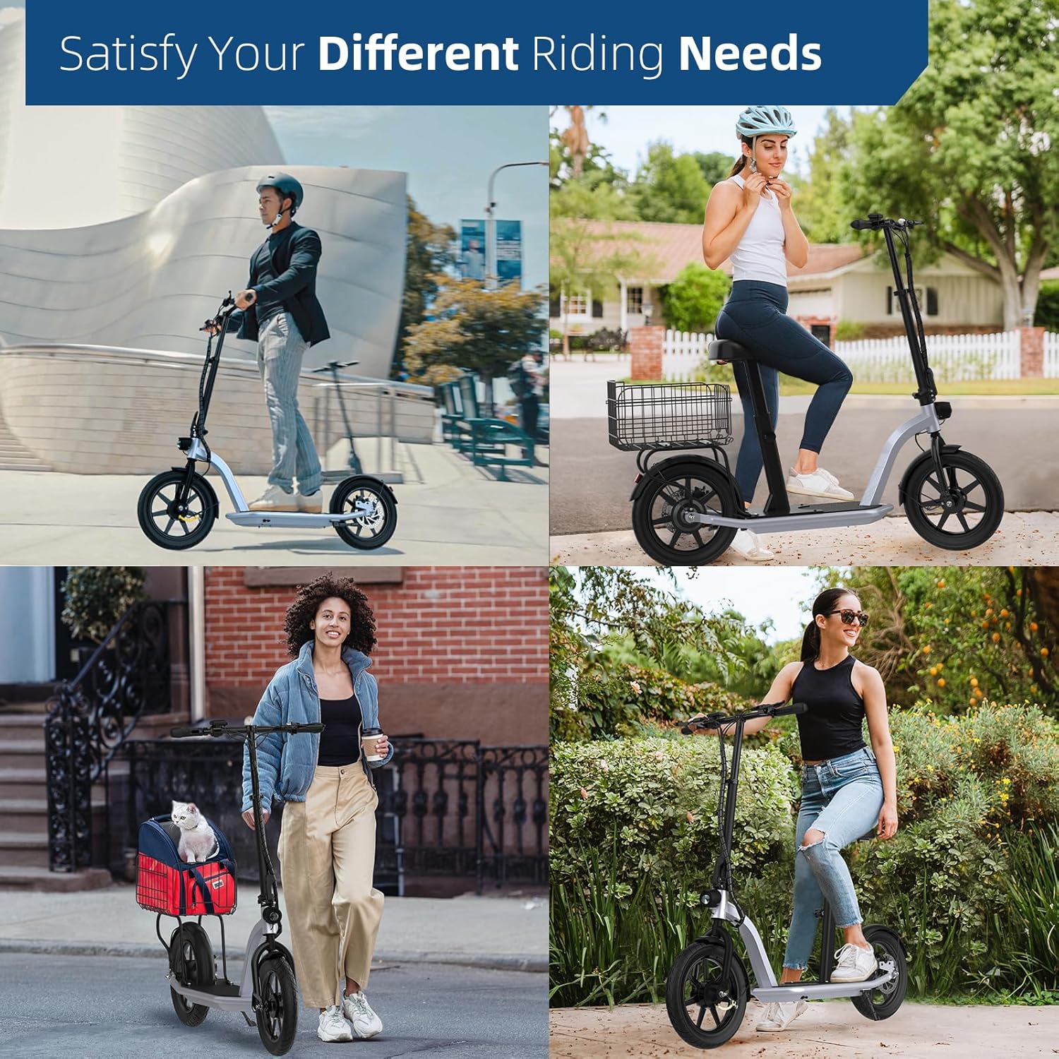 electric scooter with seat Hiboy ECOM 14 satisfy your different riding needs