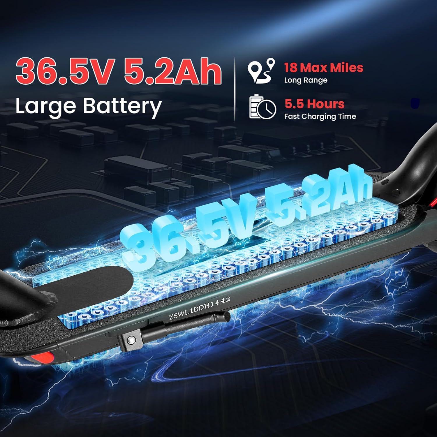 electric scooter Caroma L1 36.5V 5.2Ah large battery