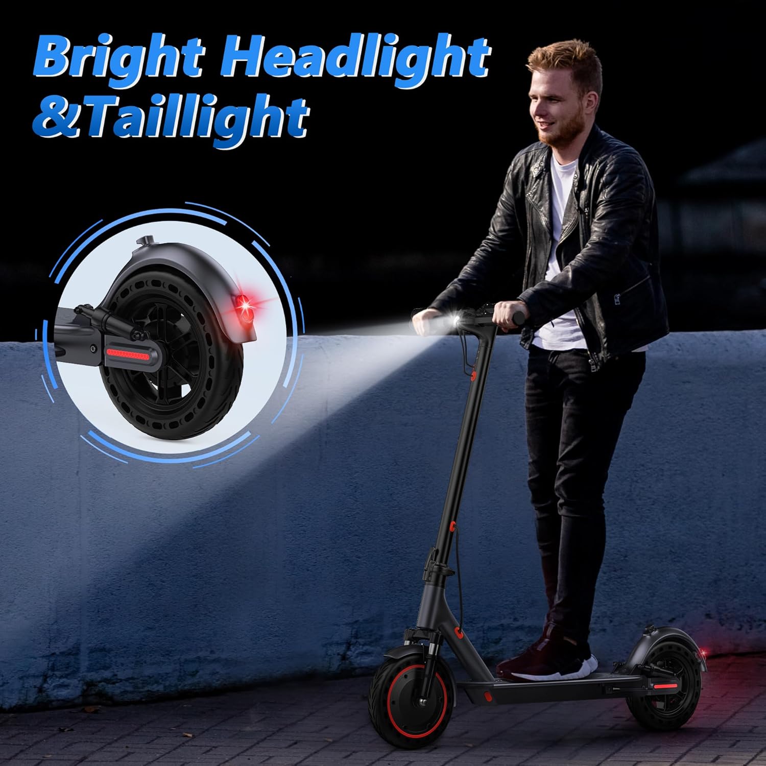 electric scooter MAXSHOT V1 SPRO bright headlight and taillight