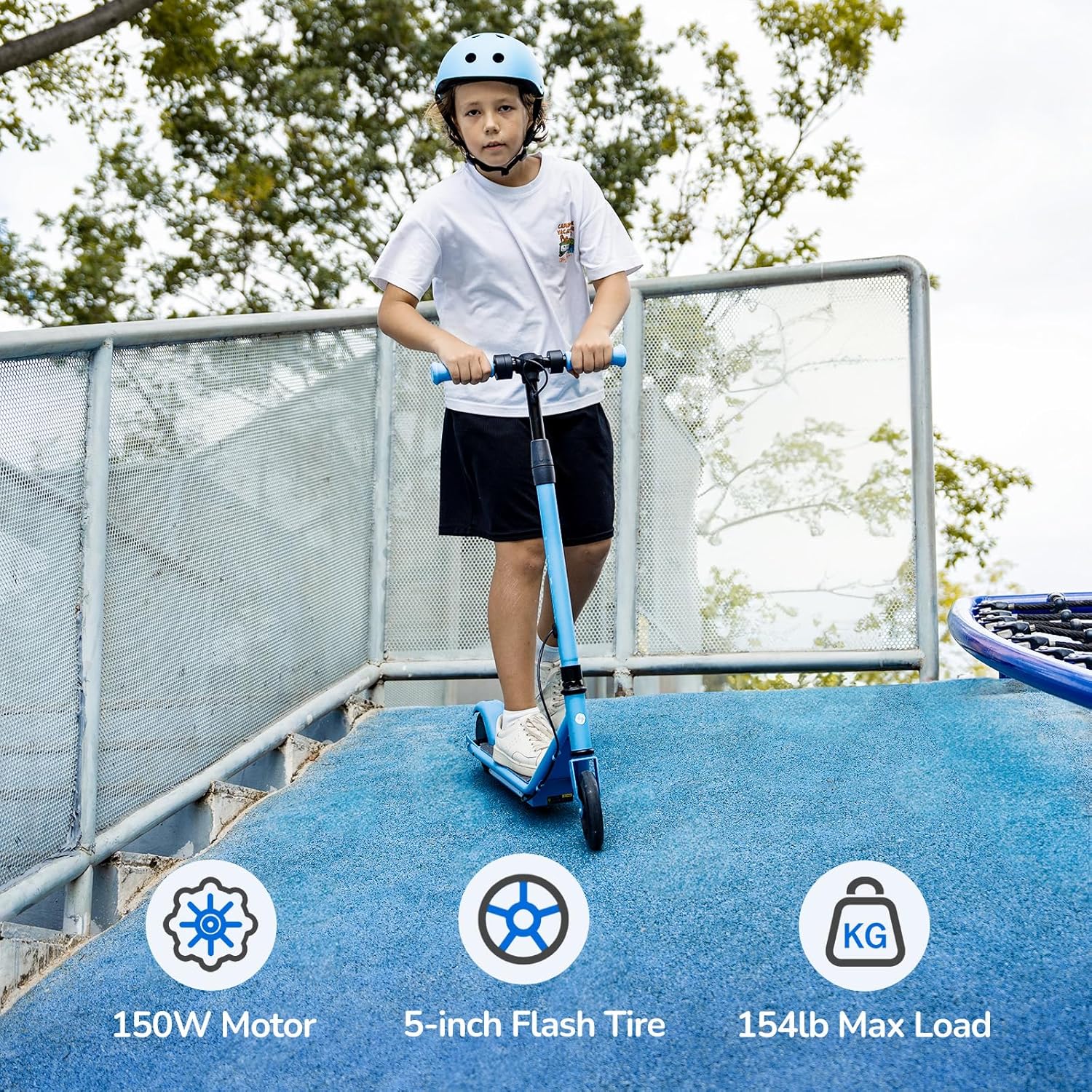 electric scooter for kids isinwheel S2 150W motor, 5-inch tires, 154lbs max load