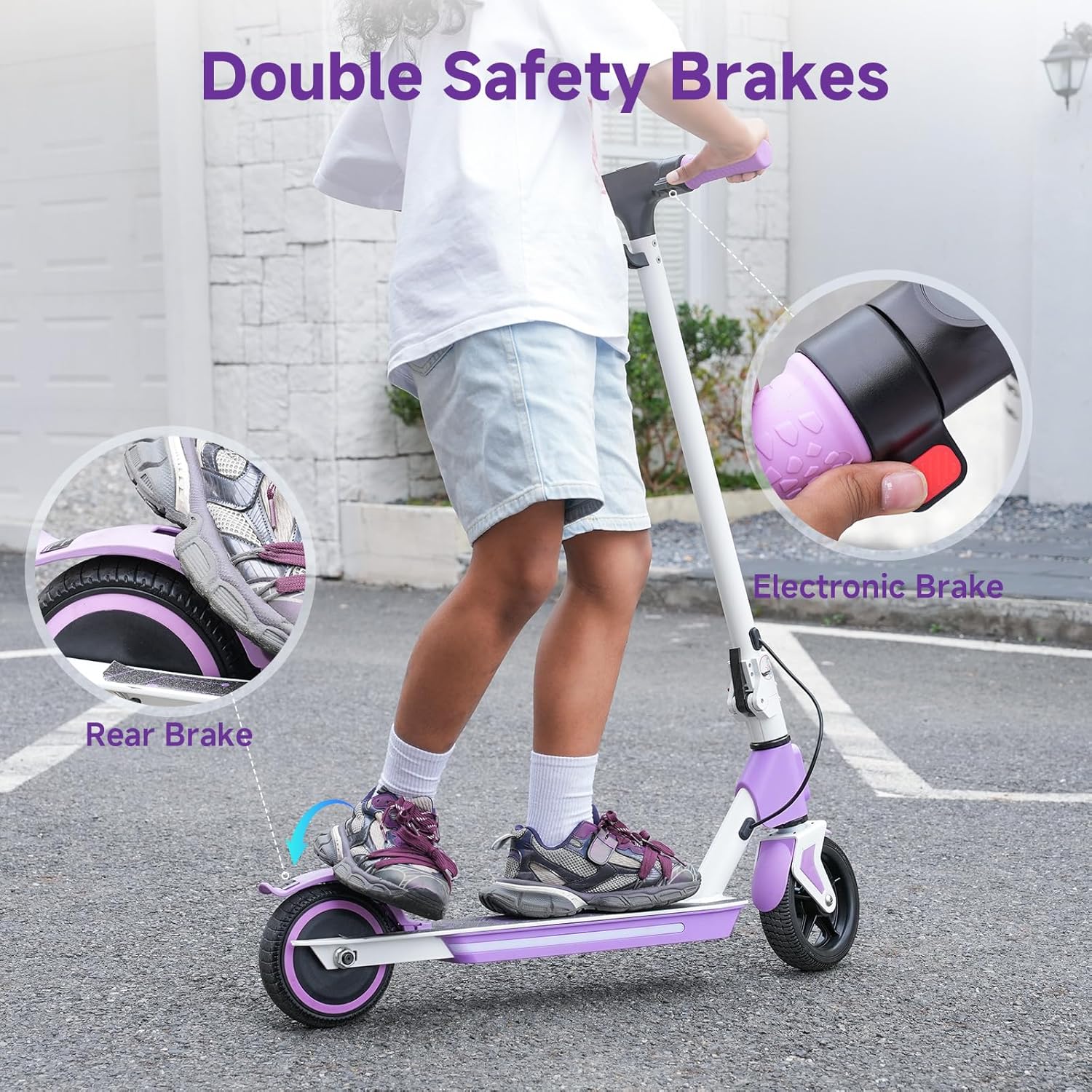 electric scooter for kids Isinwheel S4 double safety brakes