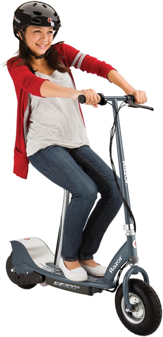 electric scooter for kids Razor E300S riding pratice