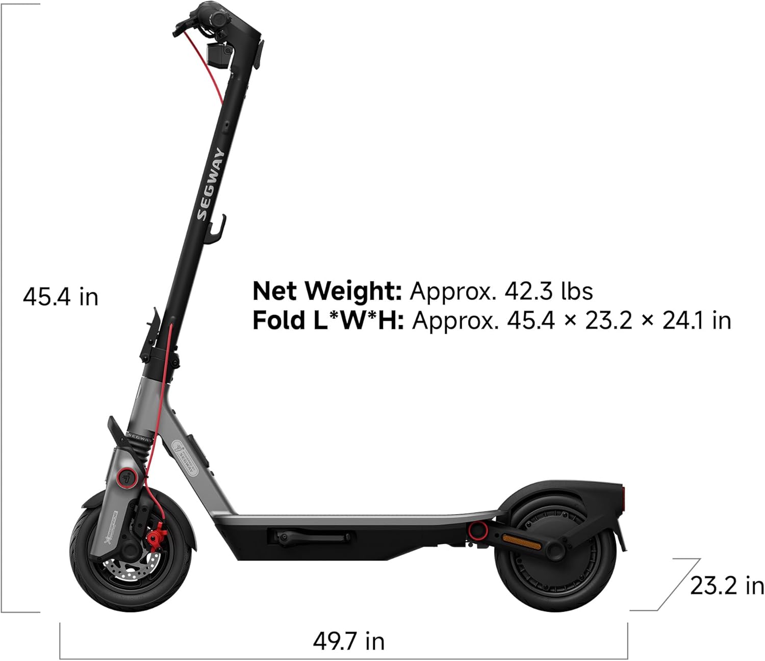 electric scooter Segway F3 product dimensions