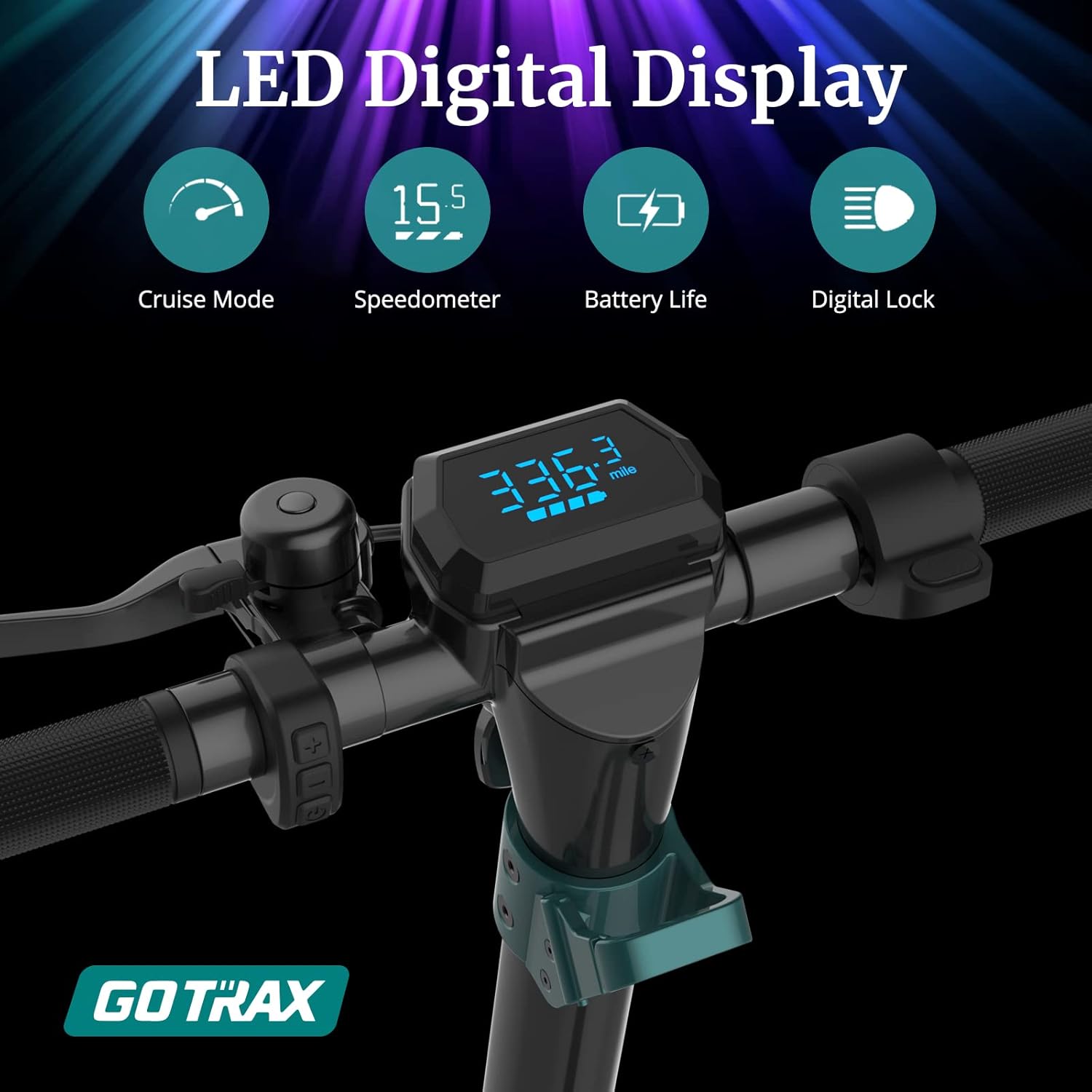 electric scooter Gotrax Eclipse LED digital display
