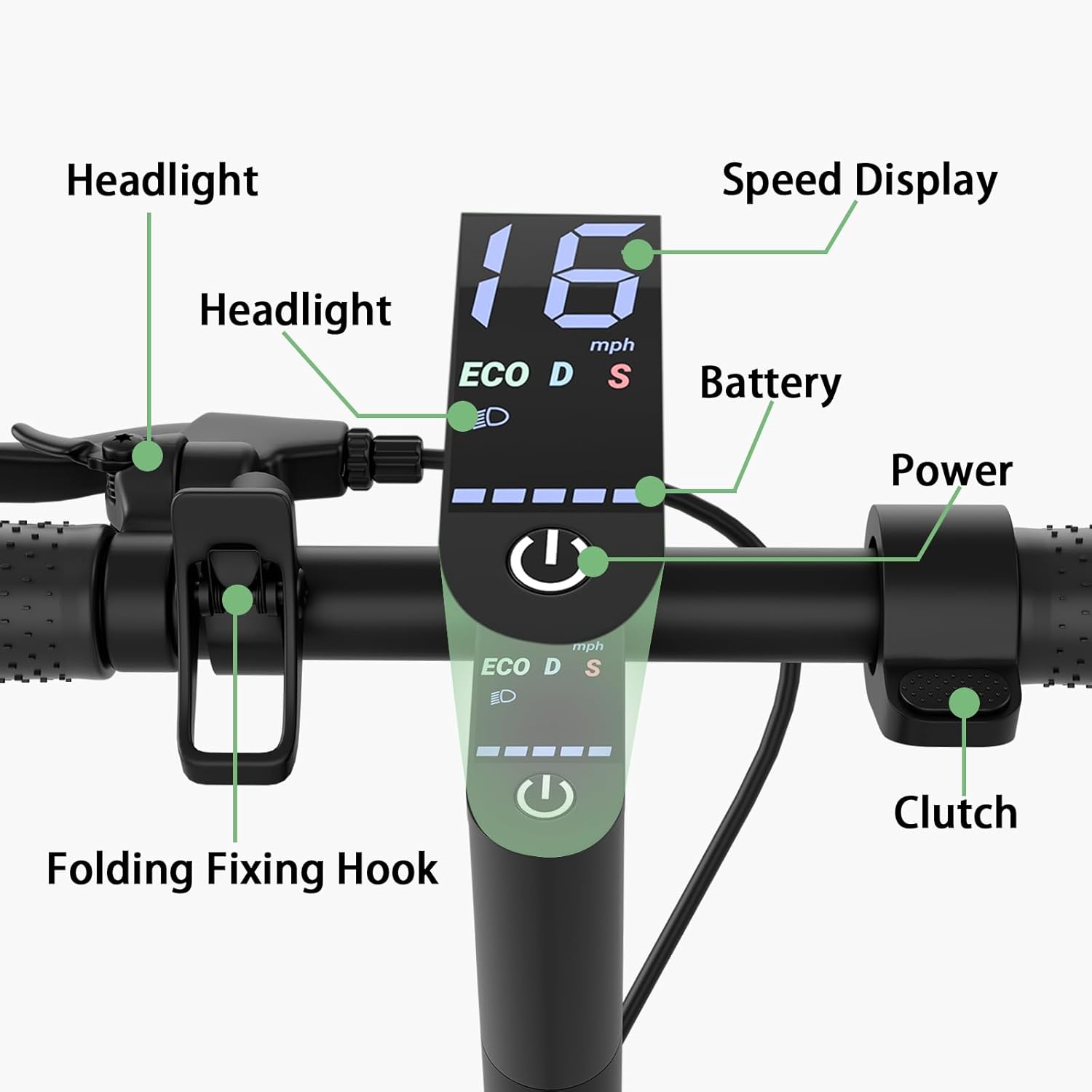 electric scooter with seat KEQ K01 Pro dashboard