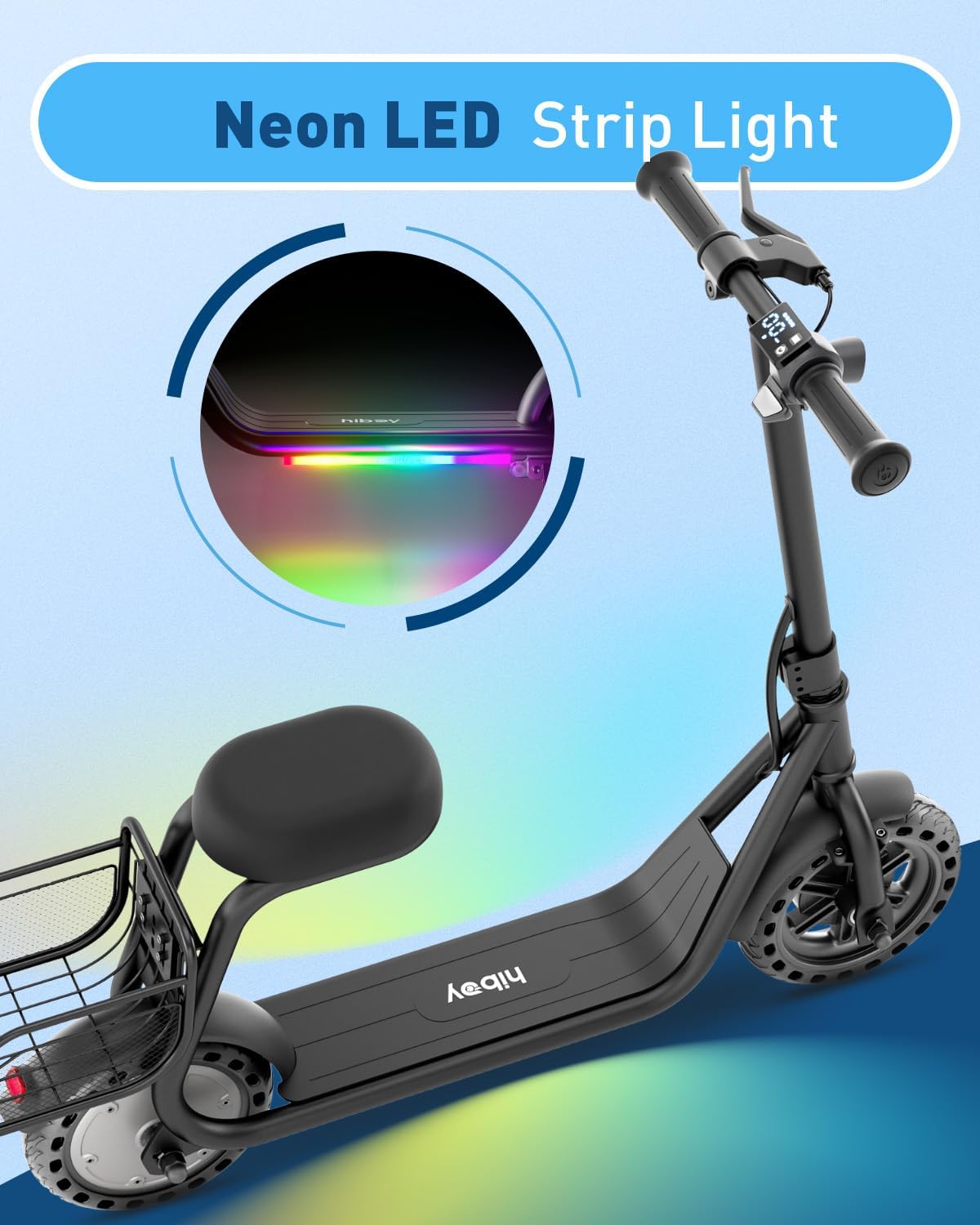 electric scooter for kids Hiboy Q2 neon led strip light