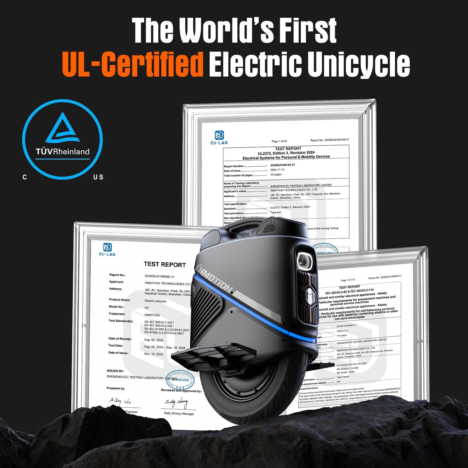 self-balancing scooter INMOTION V9 world`s first ul-certified
