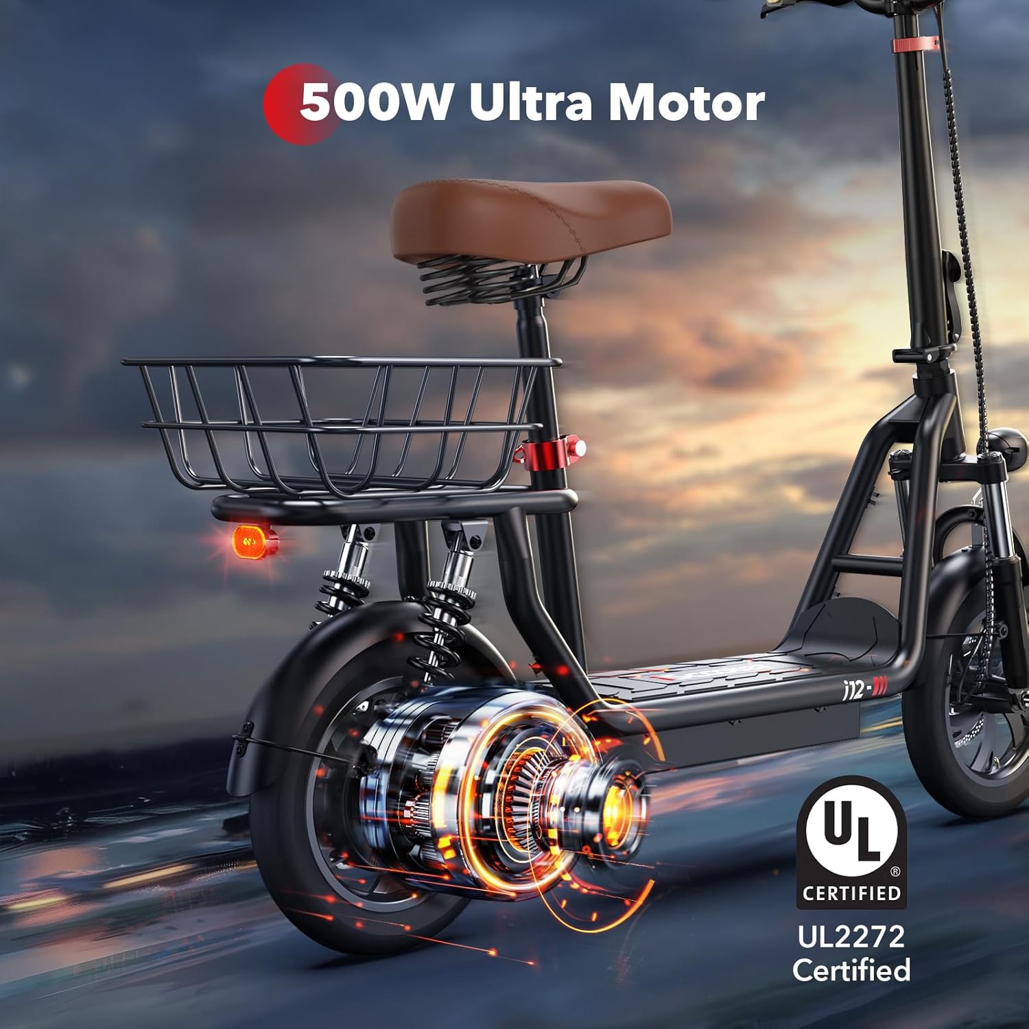 electric scooter with seat iScooter i12 500W motor