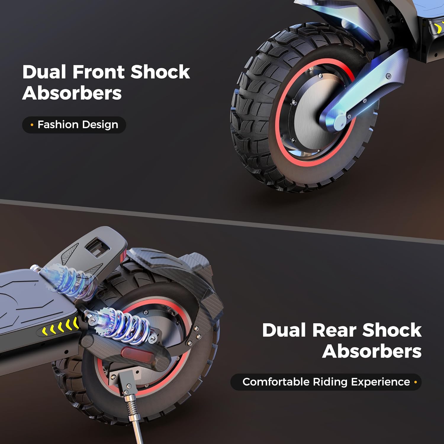 off-road electric scooter iScooter IX7 Pro dual shock absorbers