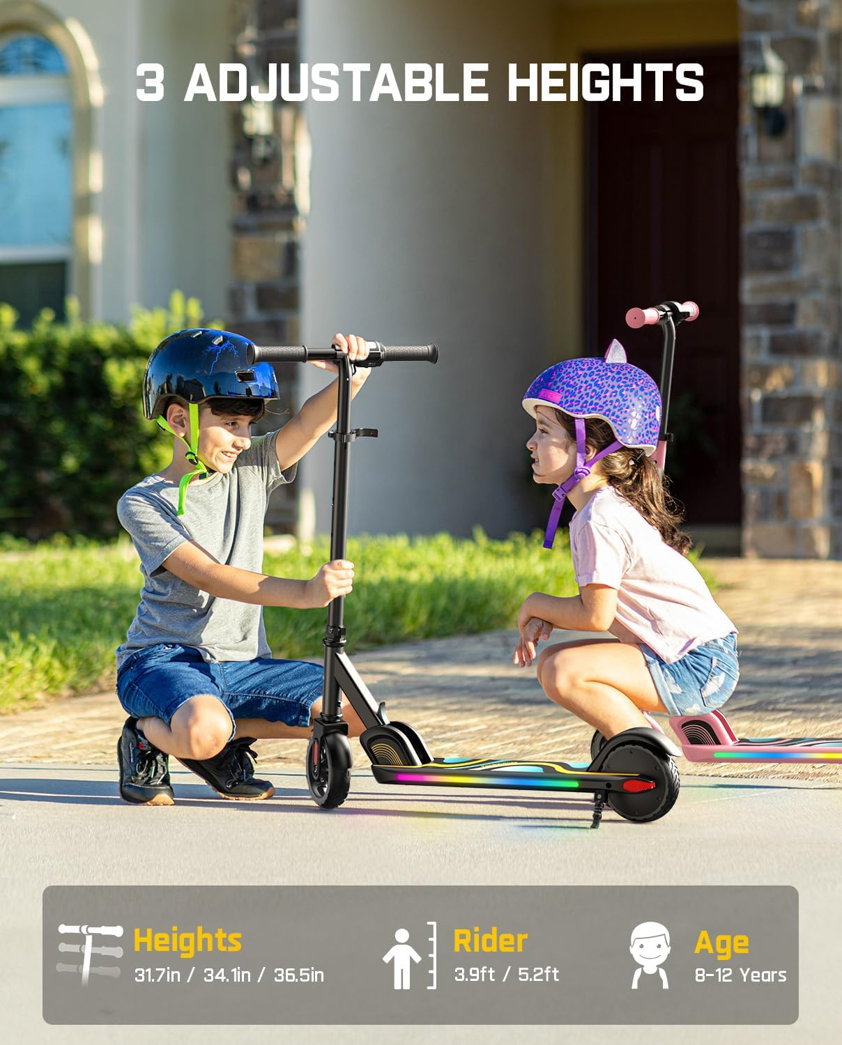 electric scooter for kids FanttikRide C9 Pro adjustable handlebar