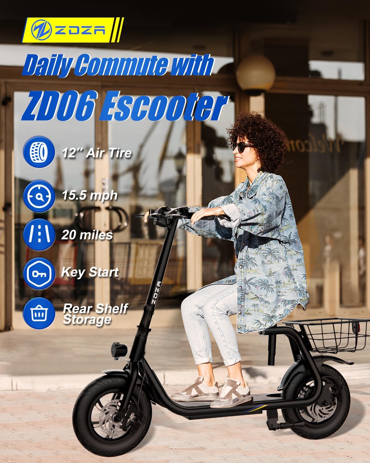 electric scooter with seat ZDZA 06 core specs