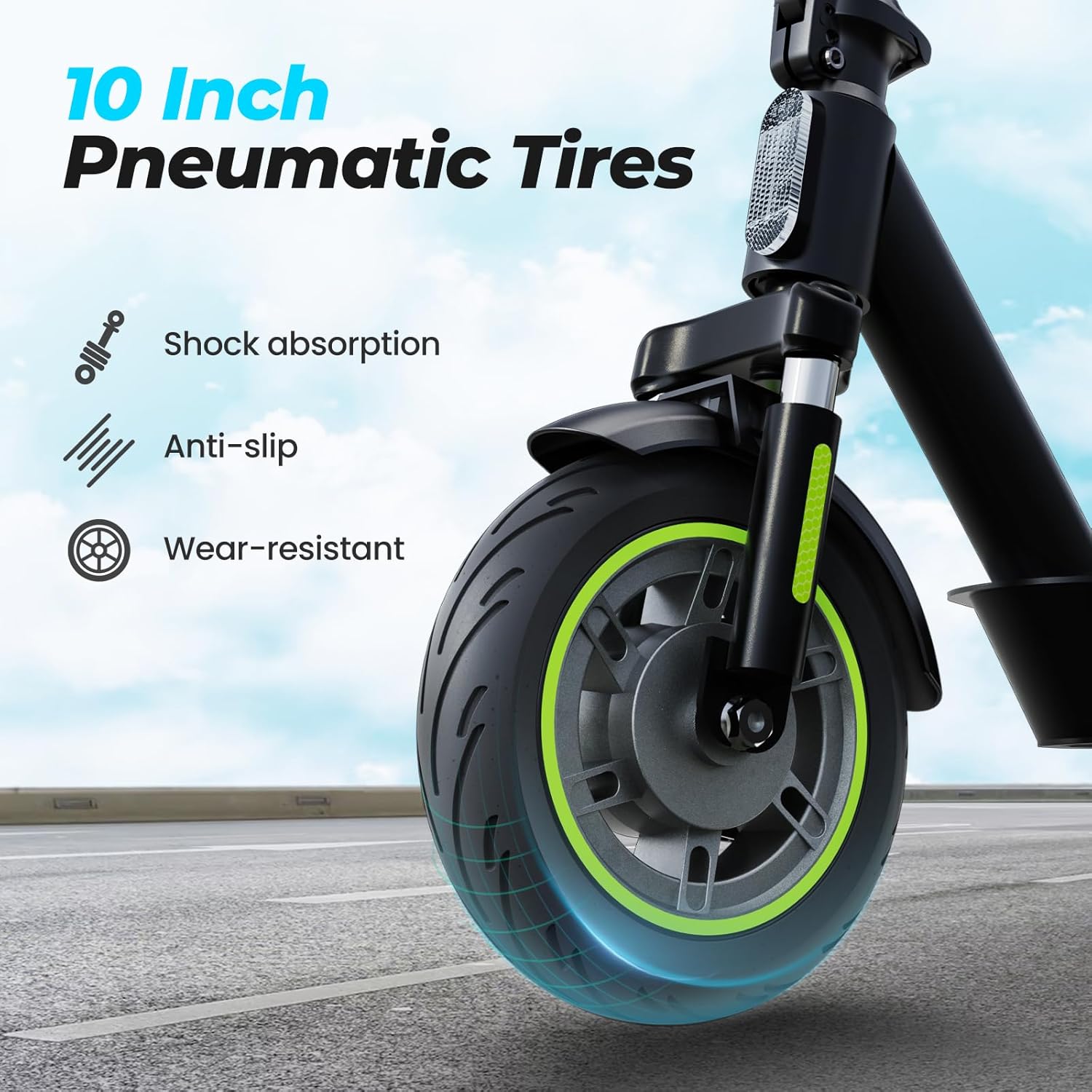 electric scooter isinwheel S10 Plus 10-inch pneumatic tires