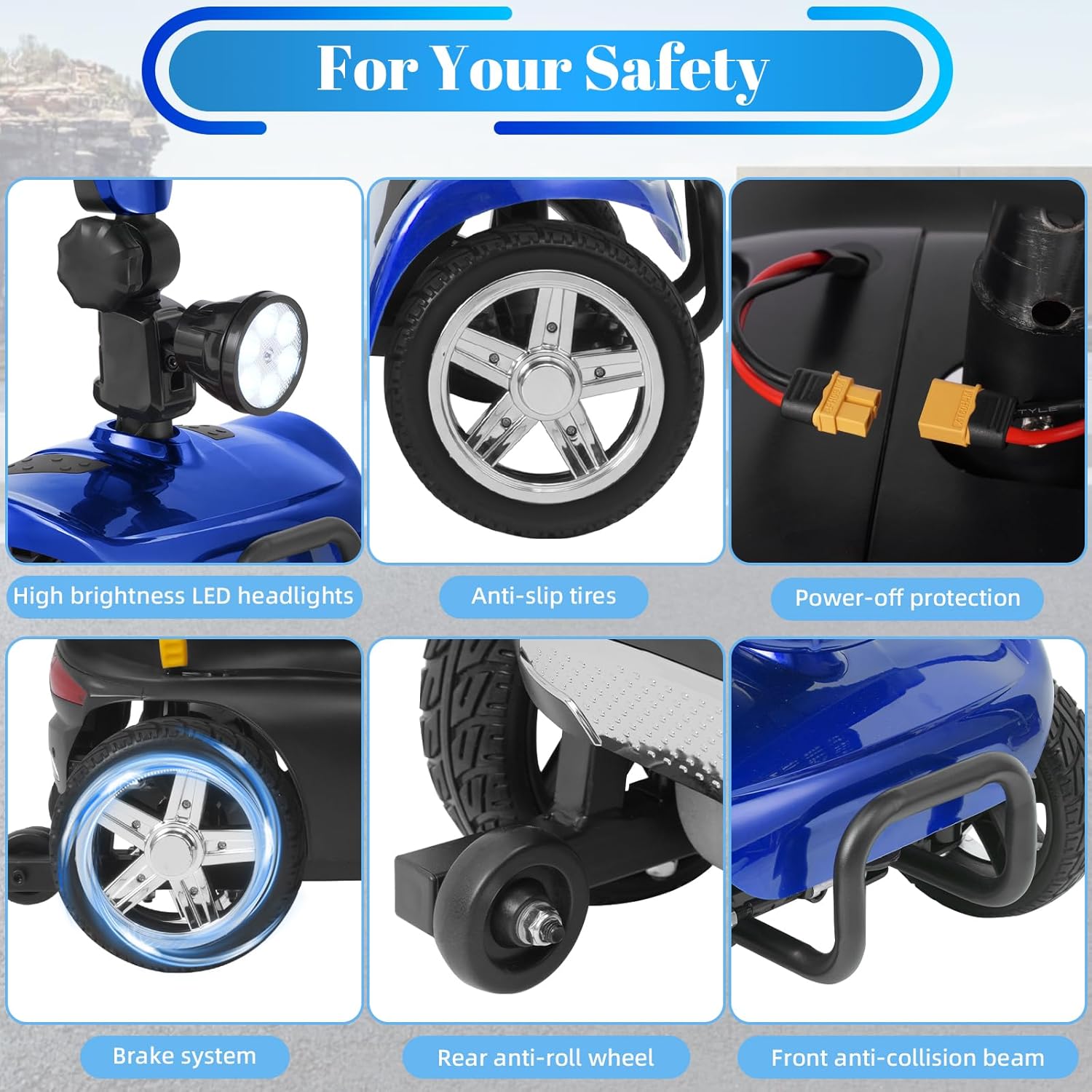 mobility scooter Ecomobi MS02 safety options